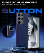 Slim Frameless Back Cover for Samsung Galaxy S24 Ultra 5G | Ultra Thin Lightweight Design & Camera Protection | Soft Matte Silicone Flexible Mobile Case (Blue) - Image 4