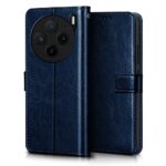 Shock Proof Flip Cover Back Case for Vivo X100 5G | Magnetic Wallet Leather Case with Stand - Image 3