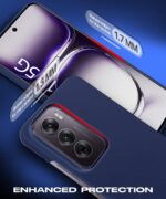 Slim Frameless Back Cover for Oppo Reno 12 5G | Ultra Thin Lightweight Design & Camera Protection | Soft Matte Silicone Flexible Mobile Case (Blue) - Image 5