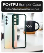 kelpuj Shock Proof Clear Protective Back Case for Samsung Galaxy A54 5G - AirEDGE Technology | 360 Degree Camera Protection | Transparent Hybrid Back Case Mobile Cover - Green - Image 8