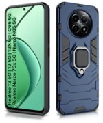 Shockproof Back Case Mobile Cover for Realme Narzo 70X | Realme 12 5G | 12X 5G | C65 5G | N65 5G | Back Cover Case (Tough Armor | Hybrid PC + TPU | Ring Holder & in-Built Kickstand | Blue) - Image 3