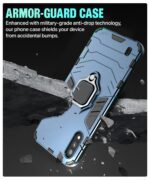 Shock Proof Back Case Mobile Cover for Samsung Galaxy M01 | A01 | Back Cover Case (Tough Armor | Hybrid PC + TPU | Ring Holder & in-Built Kickstand | Blue) - Image 4
