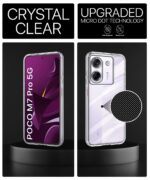 kelpuj Transparent Back Cover Case for Poco M7 Pro 5G | Raised Bumps for Full Device & Camera Protection Shockproof TPU Silicone Back Case Mobile Cover Transparent - Image 6