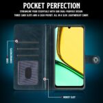 Shock Proof Flip Cover Back Case for Realme Narzo N61 | Magnetic Wallet Leather Case with Stand - Image 3