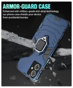 Shock Proof Back Case Mobile Cover for Motorola Moto G54 5G | Moto G64 5G | Back Cover Case (Tough Armor | Hybrid PC + TPU | Ring Holder & in-Built Kickstand | Blue) - Image 8