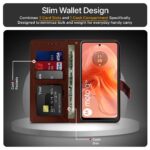 Shock Proof Flip Cover Back Case for Motorola Moto G04 | Magnetic Wallet Leather Case with Stand - Image 4