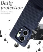 Back Cover for Oppo Reno 14 5G with Hexa Cube Design (Blue) - Image 4