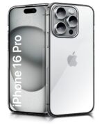 Crystal Clear Transparent Back Cover Case Compatible with iPhone 16 Pro Shockproof Flexible TPU Silicone Case with Full Body & Camera Protection Transparent