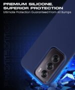 Slim Frameless Back Cover for Oppo Reno 12 5G | Ultra Thin Lightweight Design & Camera Protection | Soft Matte Silicone Flexible Mobile Case (Blue) - Image 4