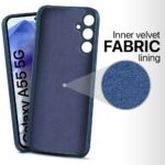 Back Cover for Samsung Galaxy A55 5G | Galaxy A35 5G | Ultra Slim Soft Rubberised Case | Inner Velvet Fabric | Matte Silicone Flexible Mobile Case | Camera Protection - Blue - Image 3