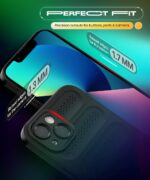 Ultimate Silicone Back Cover Case for iPhone 13 | Heat Dissipation Thin Soft TPU | 360? Camera Protection | Breathable Cooling Holes ? Pitch Black - Image 5