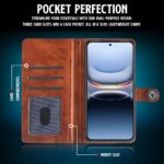 Shock Proof Flip Cover Back Case for Iqoo 13 5G | Magnetic Wallet Leather Case with Stand - Image 4