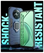 Shockproof Back Case Mobile Cover for Realme Narzo 70X | Realme 12 5G | 12X 5G | C65 5G | N65 5G | Back Cover Case (Tough Armor | Hybrid PC + TPU | Ring Holder & in-Built Kickstand | Blue) - Image 4