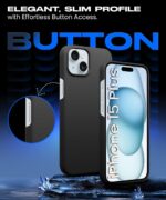 Slim Frameless Back Cover for iPhone 15 Plus | iPhone 14 Plus Ultra Thin Lightweight Design & Camera Protection | Soft Matte Silicone Flexible Mobile Case (Black) - Image 4