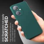 Back Cover for Vivo Y27 4G | Ultra Slim Soft Rubberised Case | Inner Velvet Fabric Lining | Matte Silicone Flexible Mobile Case | Camera Protection - Green - Image 4