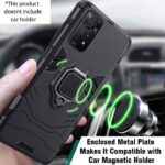 Polycarbonate, Metal Tough Armor Bumper Back Case Cover | Ring Holder & Kickstand in-Built | Excellent 360 Degree Protection for Redmi Note 11 Pro, Note 11 Pro + Plus (Carbon Black) - Image 3