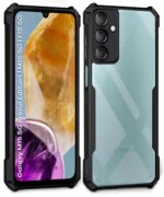Shockproof Clear Protective Back Case for Samsung Galaxy M15 5G Prime Edition | M15 5G | F15 5G - AirEDGE | 360 Degree Camera Protection | Transparent Hybrid Back Case Mobile Cover - Black - Image 4