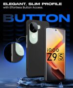 Slim Frameless Back Cover for iQOO Z9s 5G | Vivo V40e 5G | Ultra Thin Lightweight Design & Camera Protection | Soft Matte Silicone Flexible Mobile Case (Black) - Image 6