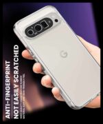 Transparent Back Cover Case Compatible with Google Pixel 9 Pro Shockproof TPU Silicone Mobile Cover with Raised Bumps for Full Body & Camera Protection Clear/Transparent - Image 7