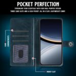 Shock Proof Flip Cover Back Case for Poco F7 5G | Magnetic Wallet Leather Case with Stand - Image 3