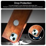 Shock Proof Flip Cover Back Case for Apple Iphone 15 Plus | Magnetic Wallet Leather Case with Stand - Image 8