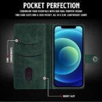 Shock Proof Flip Cover Back Case for Iphone 12 | Magnetic Wallet Leather Case with Stand - Image 3