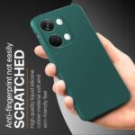 Back Cover for 1+ OnePlus Nord 3 5G | Ultra Slim Soft Rubberised Case | Inner Velvet Fabric Lining | Matte Silicone Flexible Mobile Case | Camera Protection - Green - Image 5