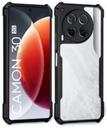 Shock Proof Clear Protective Back Case for Tecno Camon 30 5G AirEDGE Technology | 360 Degree Camera Protection | Transparent Hybrid Back Case Mobile Cover Black - Image 2