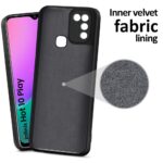 kelpuj Back Cover for Infinix Hot 10 Play | Ultra Slim Soft Rubberised Case | Inner Velvet Fabric Lining | Matte Silicone Flexible Mobile Case | Camera Protection - Black - Image 2