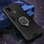 Tough Armor Bumper Back Case Cover for Redmi 10A | 10A Sport with Ring Holder & Kickstand in-Built | Excellent 360 Degree Protection (Carbon Black) - Image 2