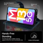 Shock Proof Flip Cover Back Case for Samsung Galaxy M13 5G | Magnetic Wallet Leather Case with Stand - Image 8