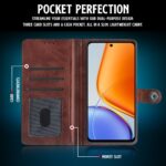 Shock Proof Flip Cover Back Case for Vivo T4X 5G | Magnetic Wallet Leather Case with Stand - Image 4