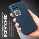 Back Cover for Vivo V30 Pro | Ultra Slim Soft Rubberised Case | Inner Velvet Fabric Lining | Matte Silicone Flexible Mobile Case | Camera Protection - Blue - Image 8