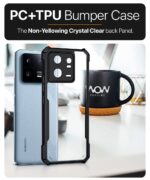 Shockproof Crystal Clear Back Cover Case for Xiaomi 13 Pro 5G | 360 Degree Protection | Protective Design | Transparent Back Cover Case for Xiaomi Mi 13 Pro 5G (Black Bumper) - Image 4