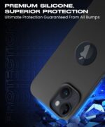 Slim Frameless Back Cover for iPhone 13 | iPhone 14 | Ultra Thin Lightweight Design & Camera Protection | Soft Matte Silicone Flexible Mobile Case (Black) - Image 8