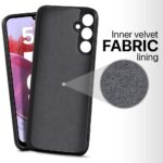 Back Cover for Samsung Galaxy M34 5G | F34 5G | Ultra Slim Soft Rubberised Case | Inner Velvet Fabric Lining | Matte Silicone Flexible Mobile Case | Camera Protection - Black - Image 4
