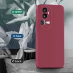 Back Cover for Oppo Reno 10 Pro Plus | Ultra Slim Soft Rubberised Case | Inner Velvet Fabric Lining | Matte Silicone Flexible Mobile Case | Camera Protection - Maroon Wine Red - Image 3