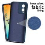 Ultra Slim Soft Rubberised Back Cover Case for Vivo T1X | Inner Velvet Fabric Lining | Matte Silicone Flexible Camera Protection Back Cover - Blue - Image 2