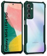 TPU+PC Shock Proof Clear Protective Back Case for Samsung Galaxy M54 | F54 5G - Airedge Technology | 360 Degree Camera Protection | Transparent Hybrid Back Case Mobile Cover - Green - Image 2