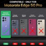 kelpuj Slim Frameless Back Cover for Motorola Moto Edge 50 Pro | Ultra Thin Lightweight Design & Camera Protection | Soft Matte Silicone Flexible Mobile Case (Black) - Image 2