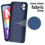Silicone Slim Ultra Soft Rubberised Inner Velvet Fabric Lining Matte Flexible Back Case Back Cover with Camera Protection for Samsung Galaxy M13 5G (Blue) - Image 4