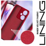 Back Cover for Redmi 13C 5G and for Poco M6 5G | Ultra Slim Soft Rubberised Case | Inner Velvet Fabric Lining | Matte Silicone Flexible Mobile Case | Camera Protection - Crimson Red - Image 3