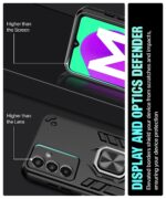 Shockproof Back Case Mobile Cover for Samsung Galaxy M13 4G | F13 4G | Bumper Back Cover (Tough Armor | Hybrid PC + TPU | Full Protection with Ring Holder & in-Built Kickstand | Black) - Image 5