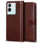 Shock Proof Flip Cover Back Case for Iqoo Z7 Pro | Magnetic Wallet Leather Case with Stand - Image 4