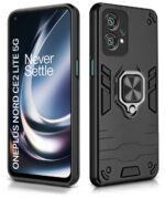 Polycarbonate 1+ Oneplus Nord Ce 2 Lite 5G Tough Armor Bumper Back Case for Oneplus Phone Cover | Ring Holder & Kickstand in-Built | Excellent 360 Degree Protection (Carbon Black) - Image 2