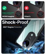 Shock Proof Clear Protective Back Case for Vivo V40 | V40 Pro 5G | T3 Ultra 5G - AirEDGE Technology | 360 Degree Camera Protection | Transparent Hybrid Back Case Mobile Cover - Black - Image 6