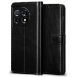 Shock Proof Flip Cover Back Case for 1+ Oneplus 11 5G | Magnetic Wallet Leather Case with Stand - Image 4