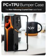 Shock Proof Clear Protective Back Case for Tecno Pova 4 Pro - AirEDGE Technology | 360 Degree Camera Protection | Transparent Hybrid Back Case Mobile Cover - Black - Image 4