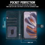 Shock Proof Flip Cover Back Case for Motorola Moto Edge 50 Neo 5G | Magnetic Wallet Leather Case with Stand - Image 4