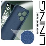 Back Cover for Realme GT 6T 5G | Realme GT 6 | Ultra Slim Soft Rubberised Case | Inner Velvet Fabric Lining | Matte Silicone Flexible Mobile Case | Camera Protection - Blue - Image 3